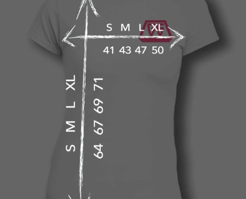 DONNA bianca fronte FUCSIA misure