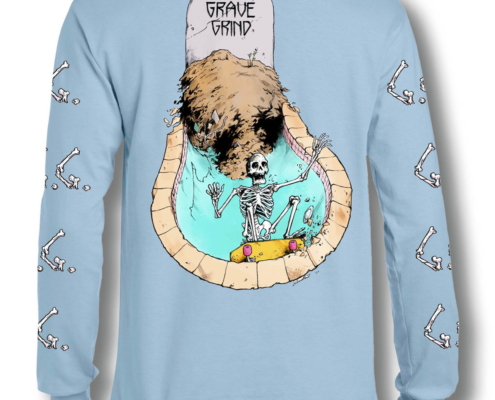 manica lunga grave bean azzurra uomo retro