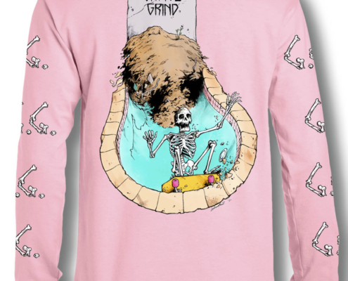 manica lunga grave bean rosa uomo retro