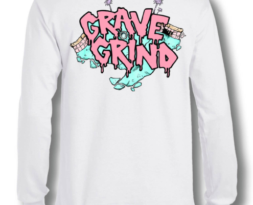 manica lunga pool lettering rosa bimbo bianca retro